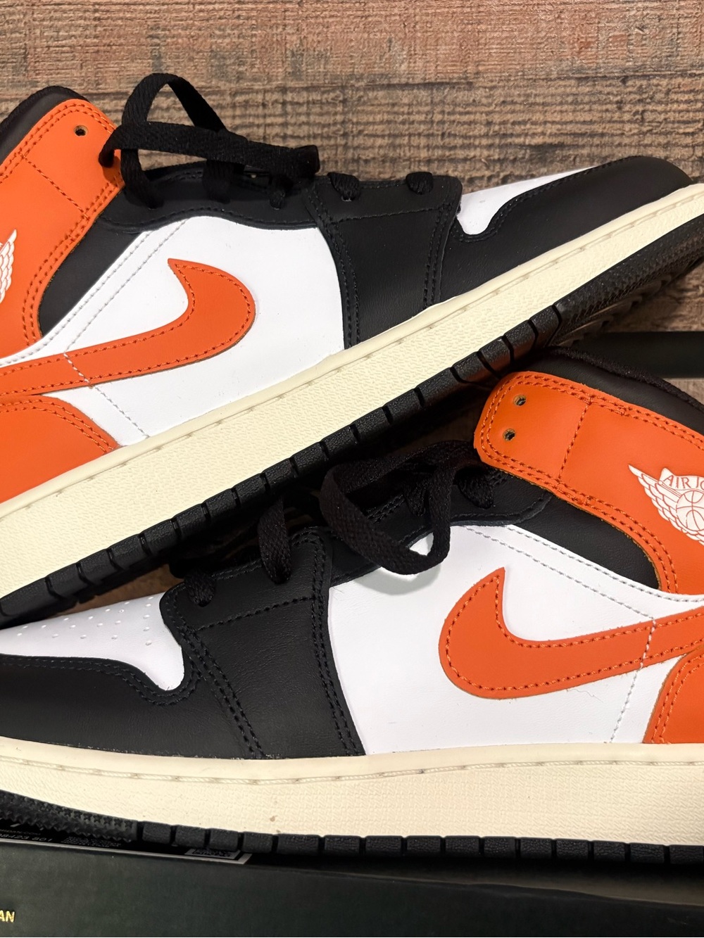 Nike Air Jordan 1 Mid Sneakers - Orange/Black/White